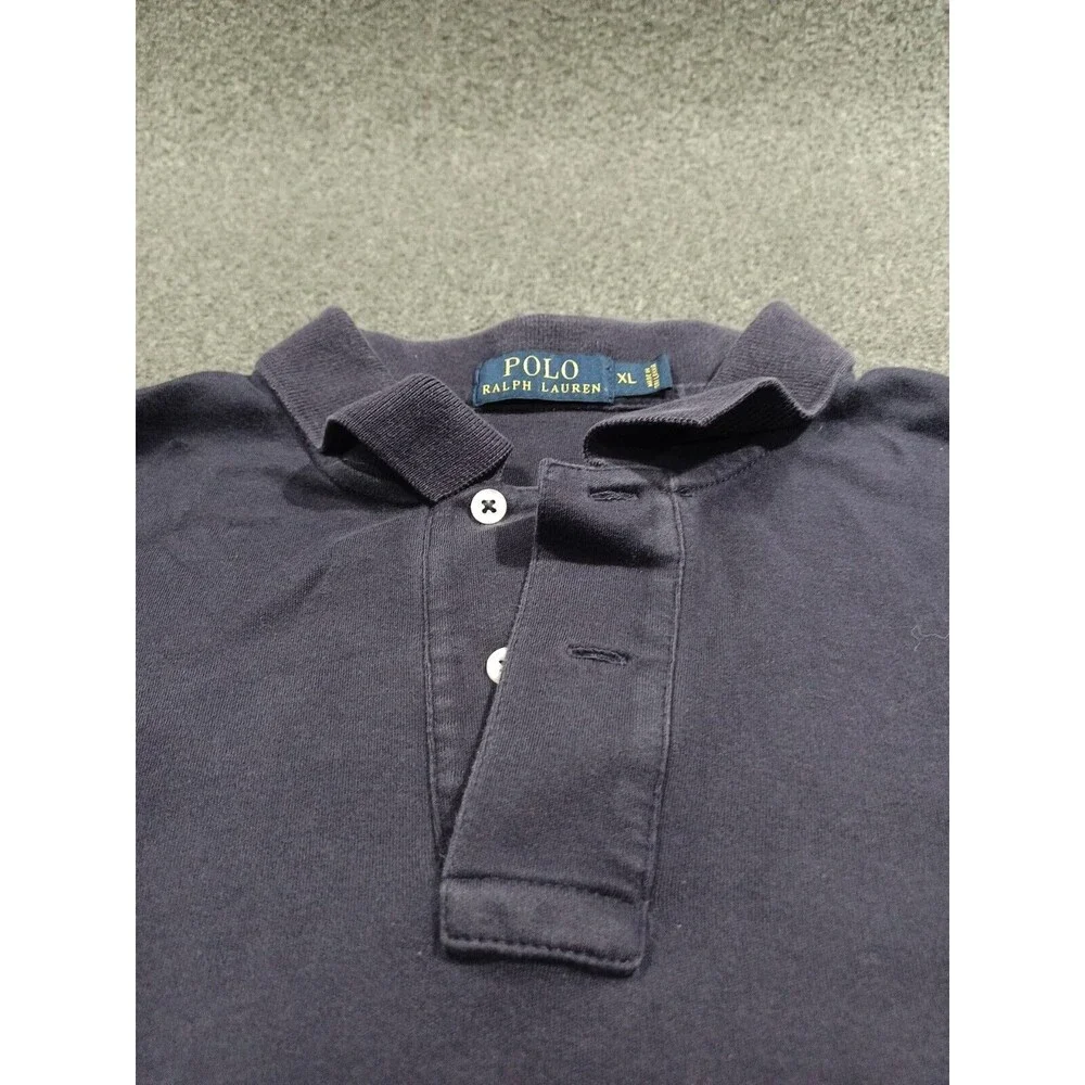 Polo Ralph Lauren Men's Short Sleeve Dark Blue Polo XL 100% Cotton Red Horse